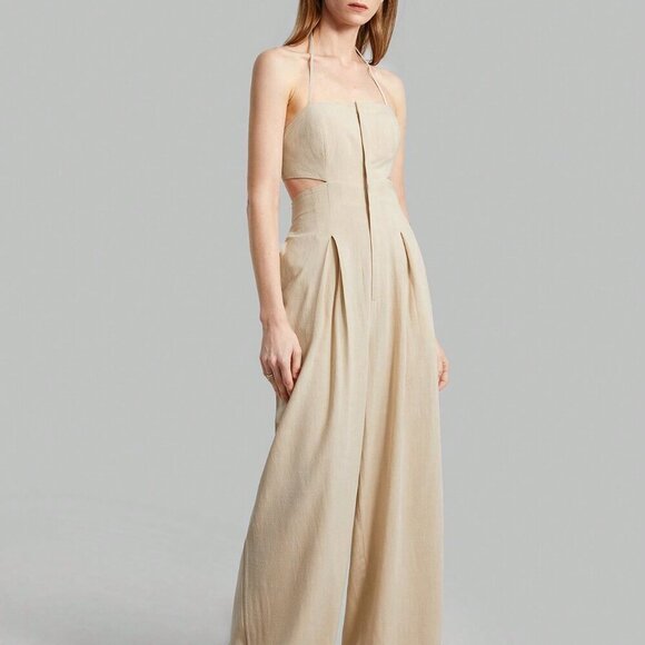 Khaki Sexy Women's Backless Strap Halter Jumpsuit - Picture 5 of 8